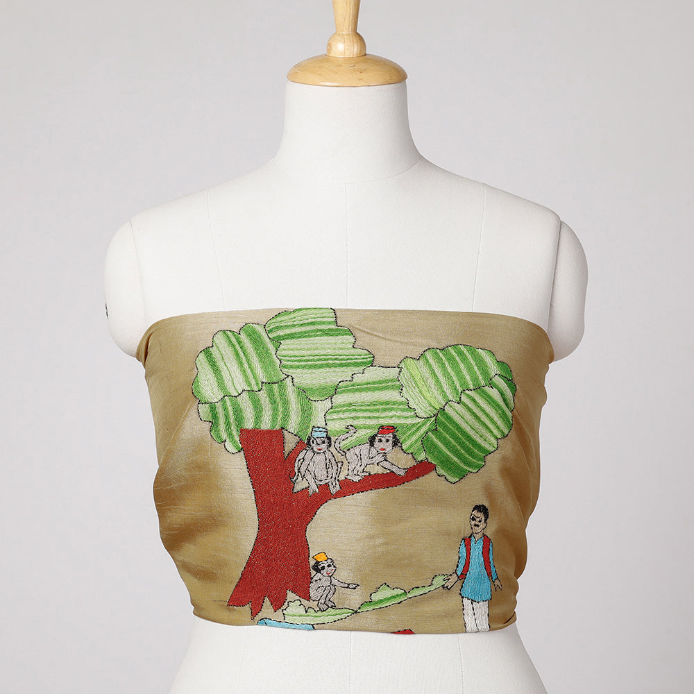 Kantha Embroidery Blouse Piece