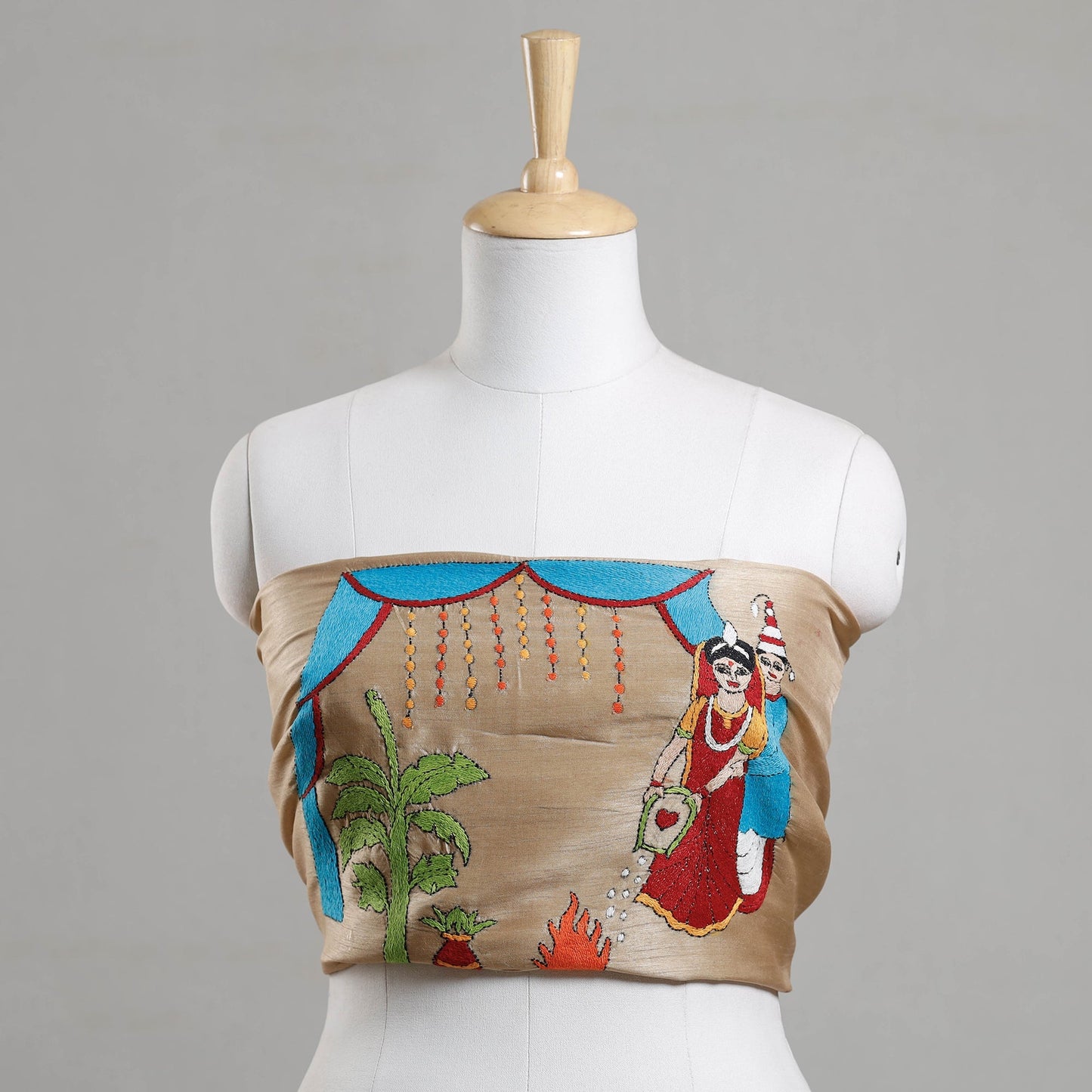 Kantha Embroidery Blouse Piece