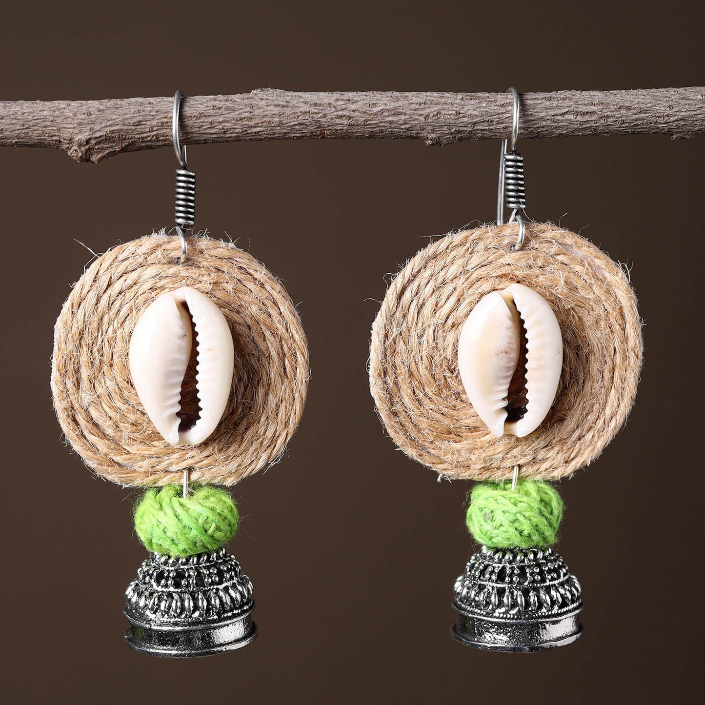 Buy Elegant Jute German Silver Earrings Online in India