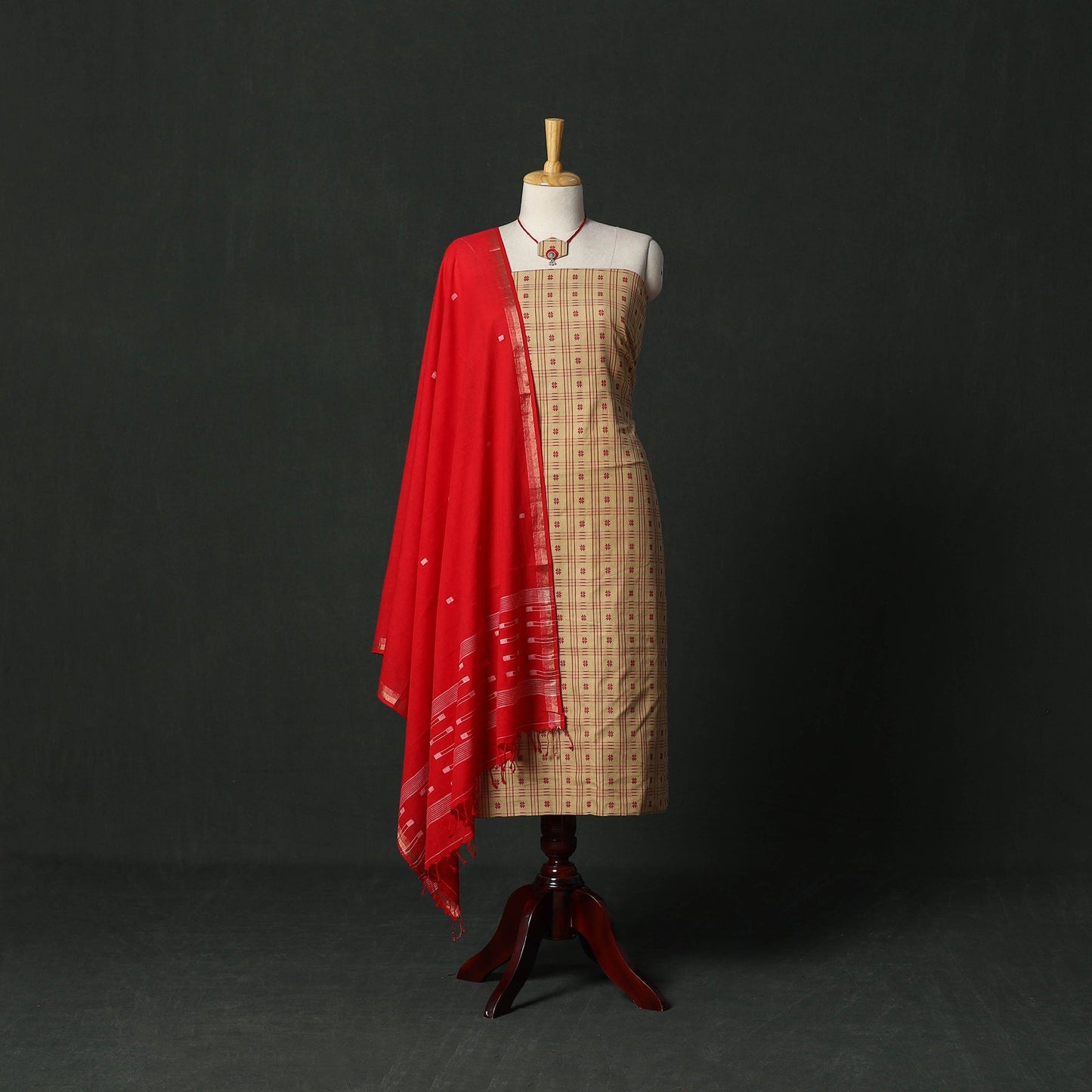 Sambalpuri embroidered cotton 2pc unstitched dress material