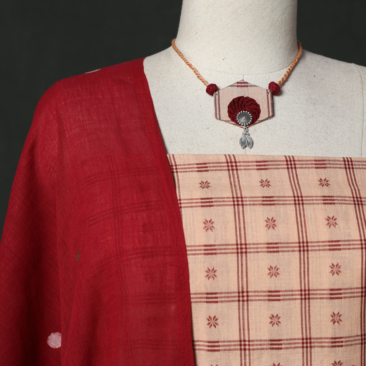 Sambalpuri embroidered cotton 2pc unstitched dress material