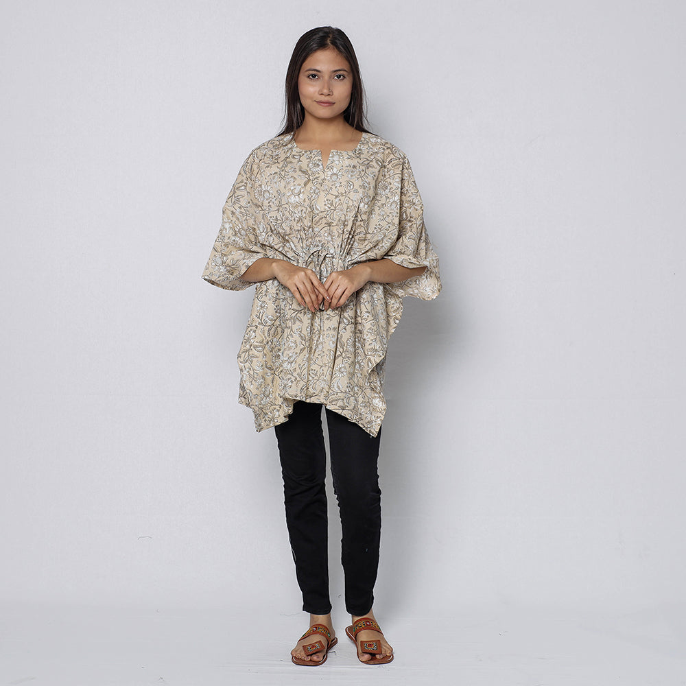 Sanganeri Block Print Cotton Kaftan (Short)