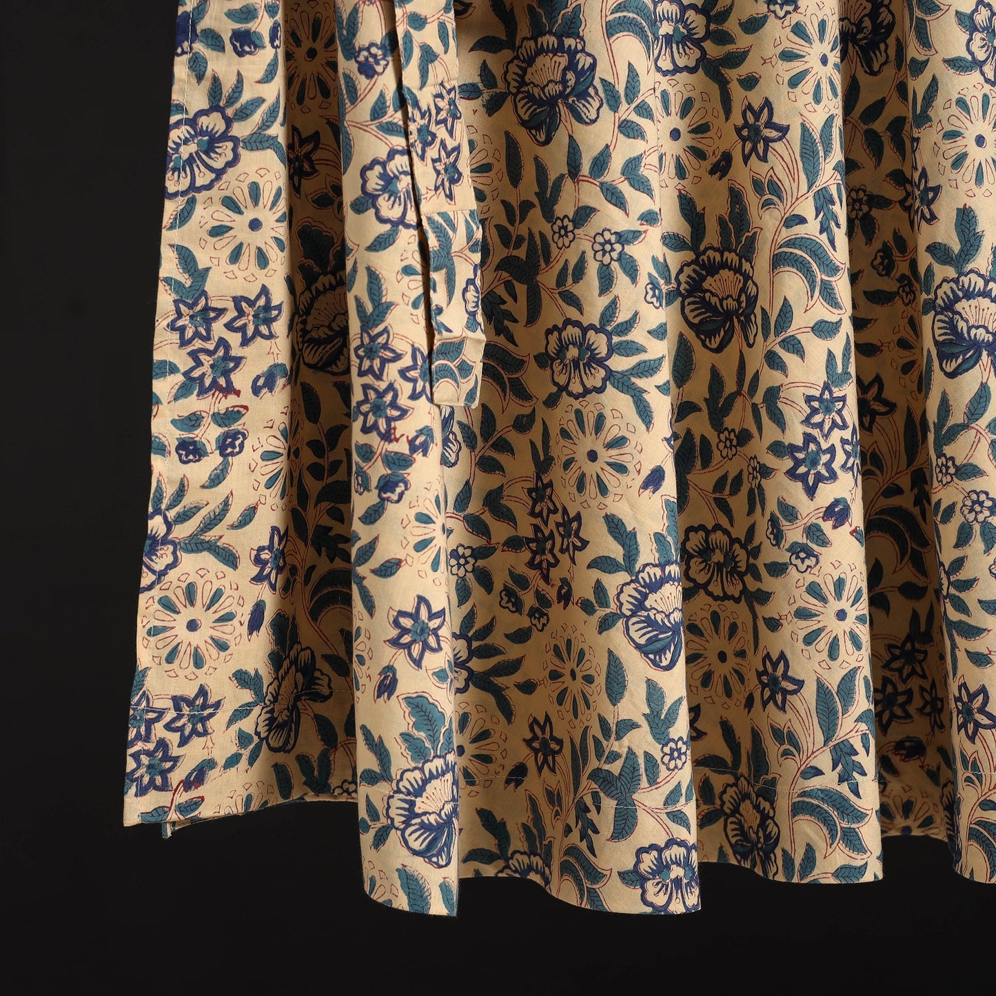 Sanganeri hand cotton wrap around skirt 55 - handcrafted