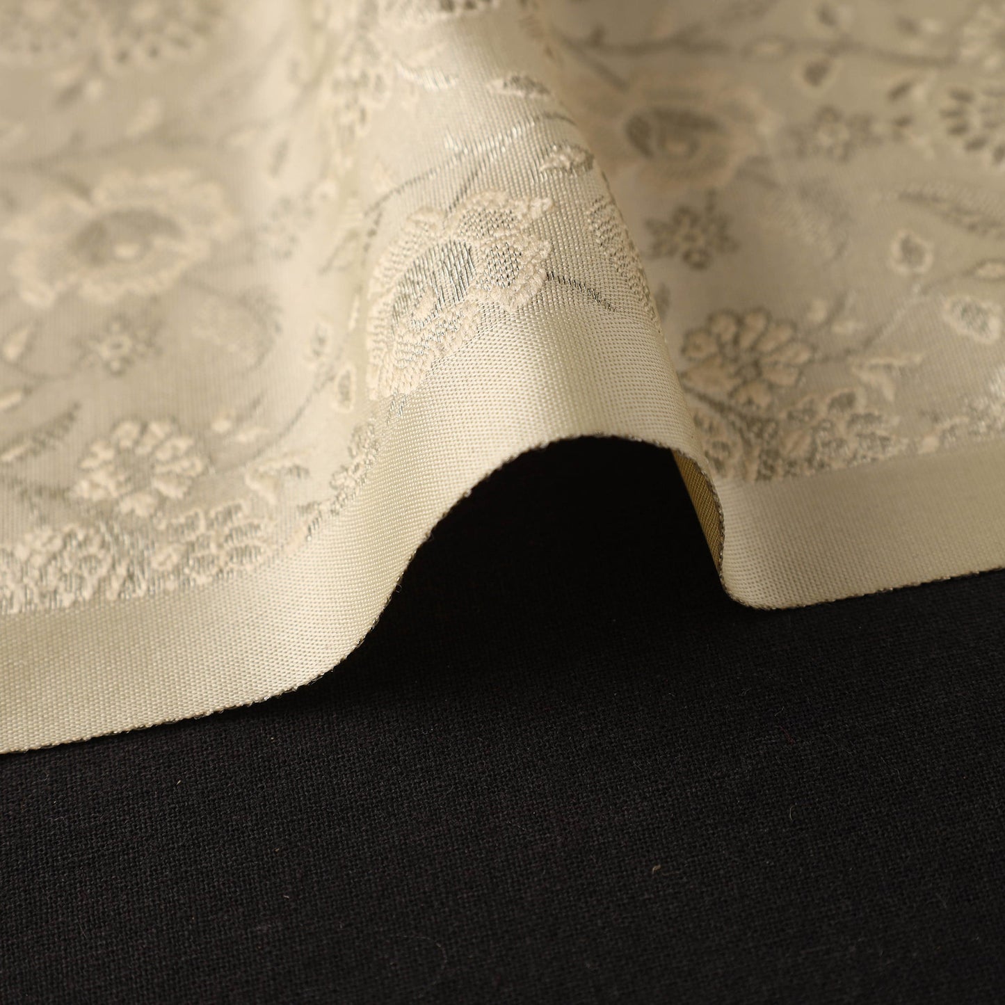 Beige Semi Silk Brocade Banarasi Fabric