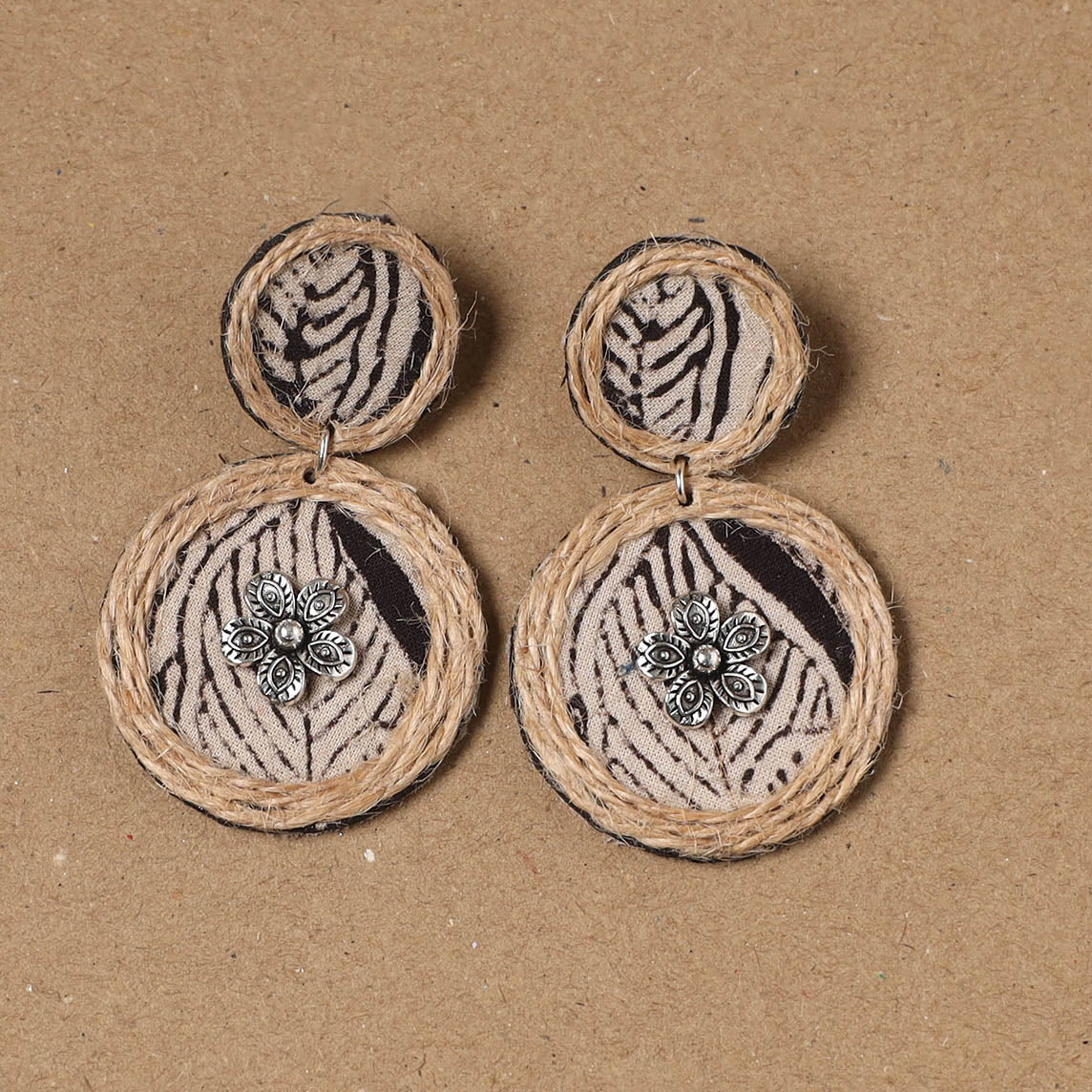 Shanaya jute fabart handmade earrings - handcrafted