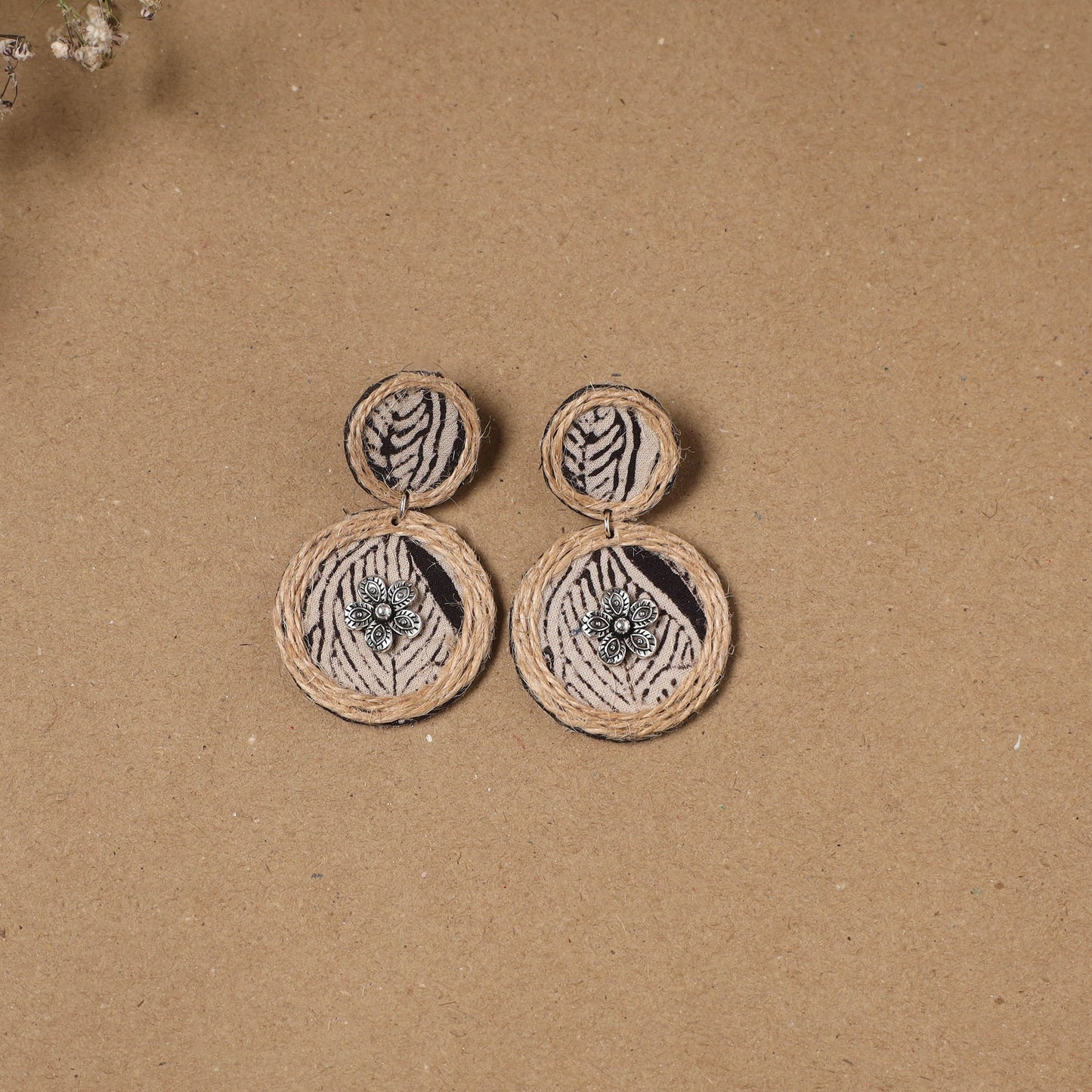 Shanaya jute fabart handmade earrings - handcrafted