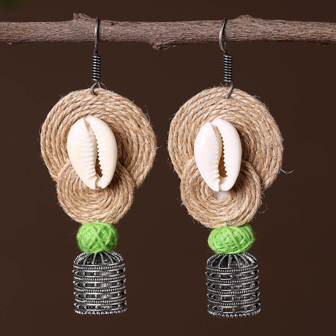 Nikhat German Silver Jute Jhumki Earrings Online