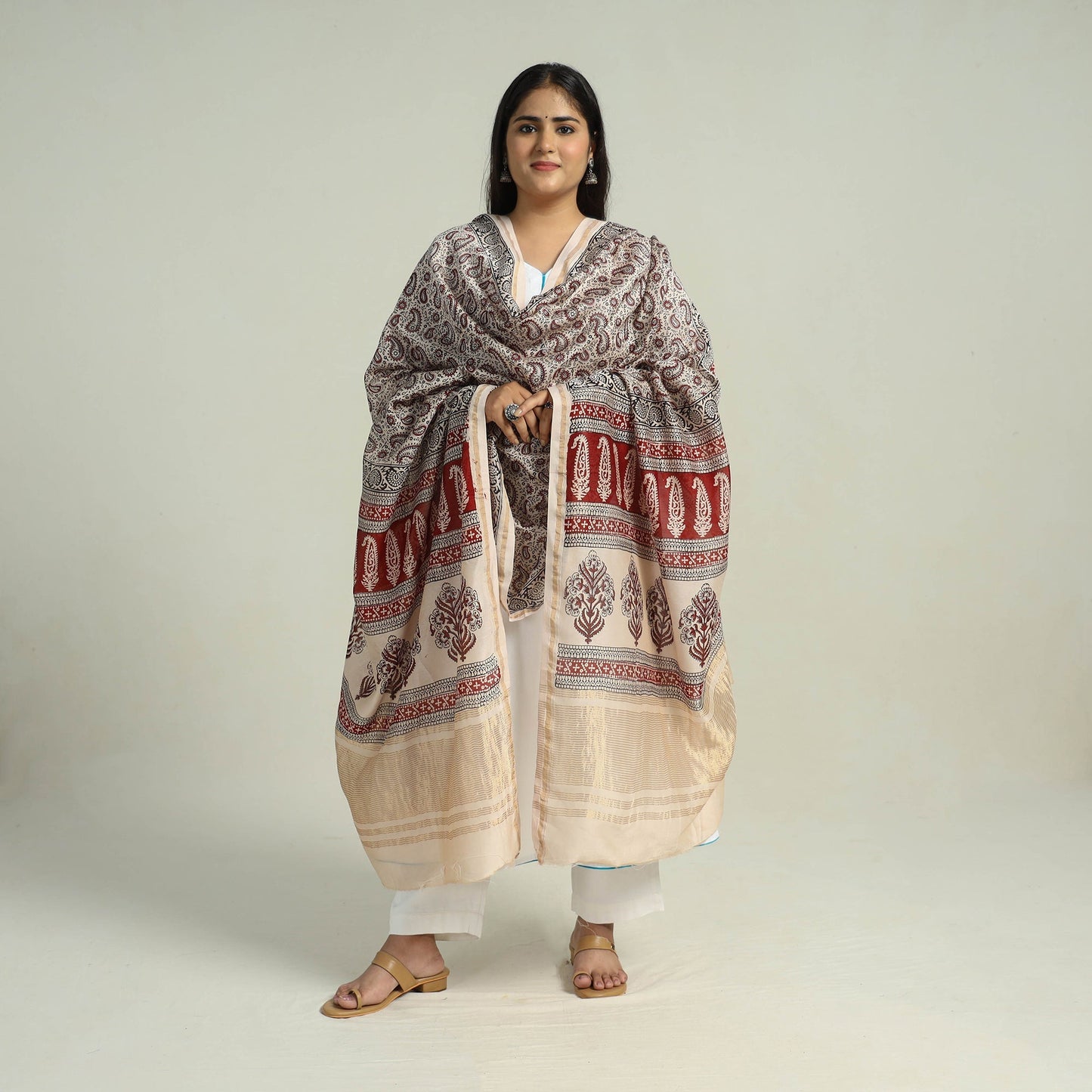 Authentic Bagh Print Silk Dupatta