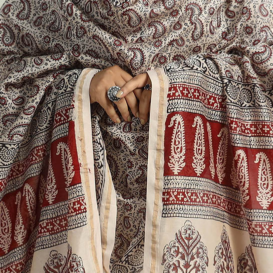 Authentic Bagh Print Silk Dupatta