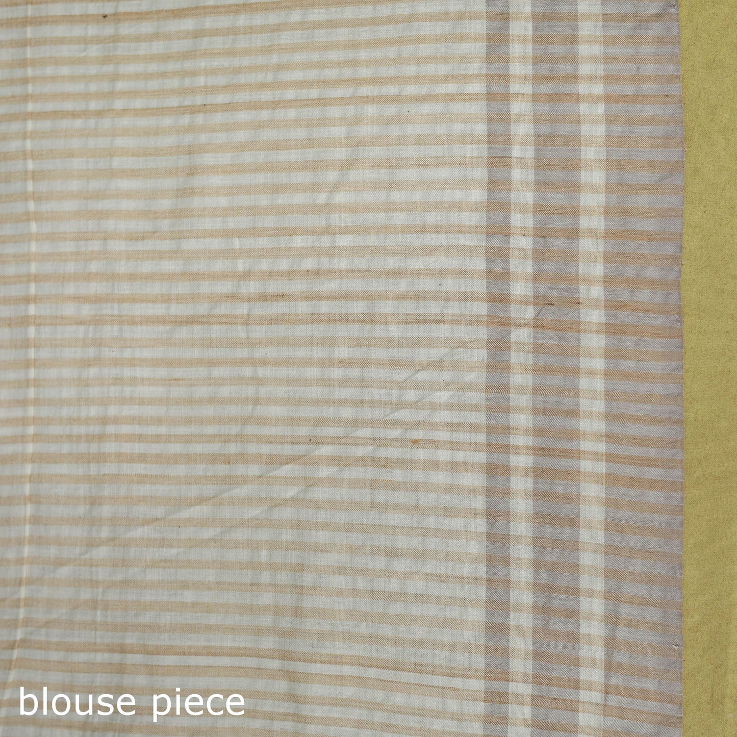 Beige - trangle pattern with red buti extra weft handloom