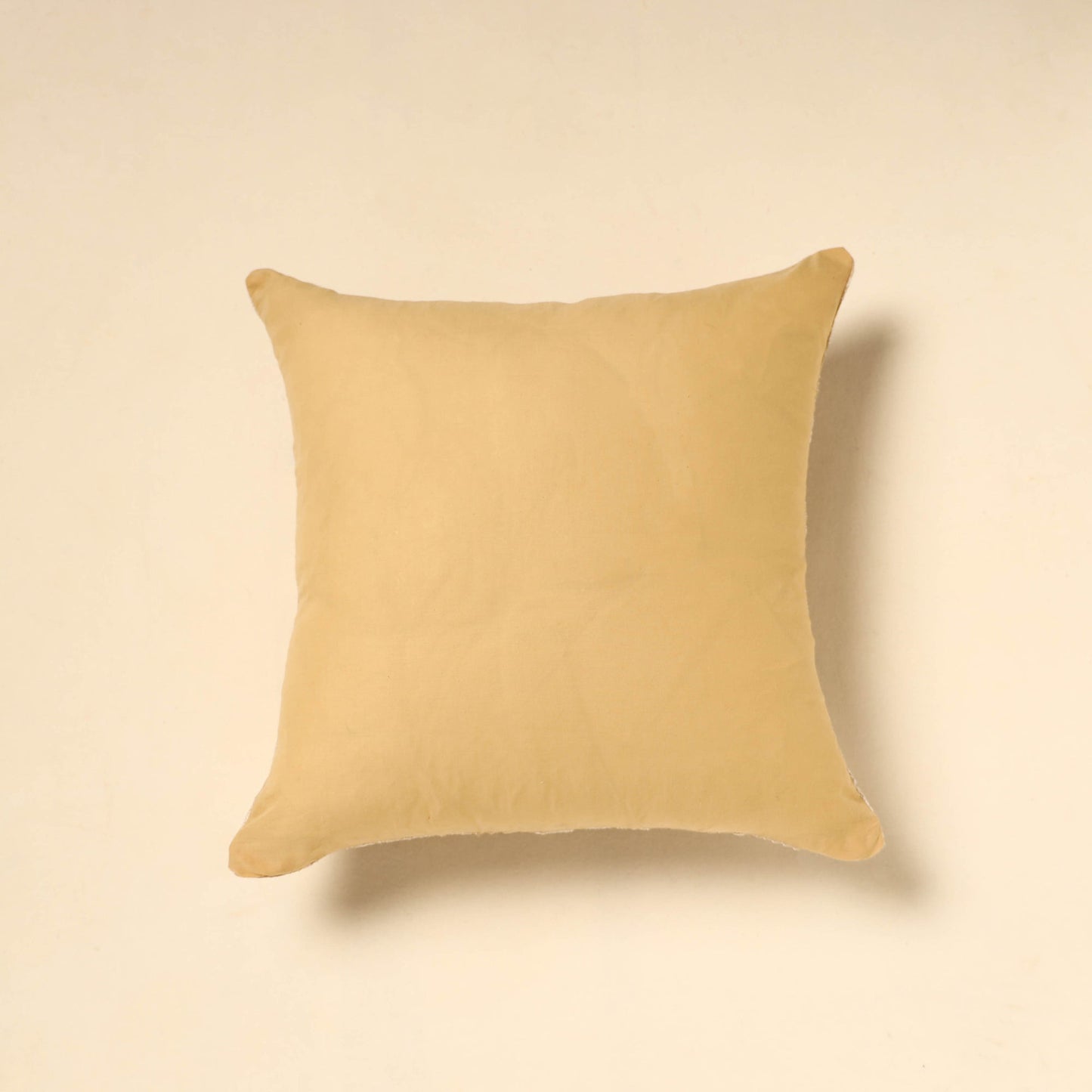 Beige Tussar Silk Bengal Kantha Work Cushion Cover
