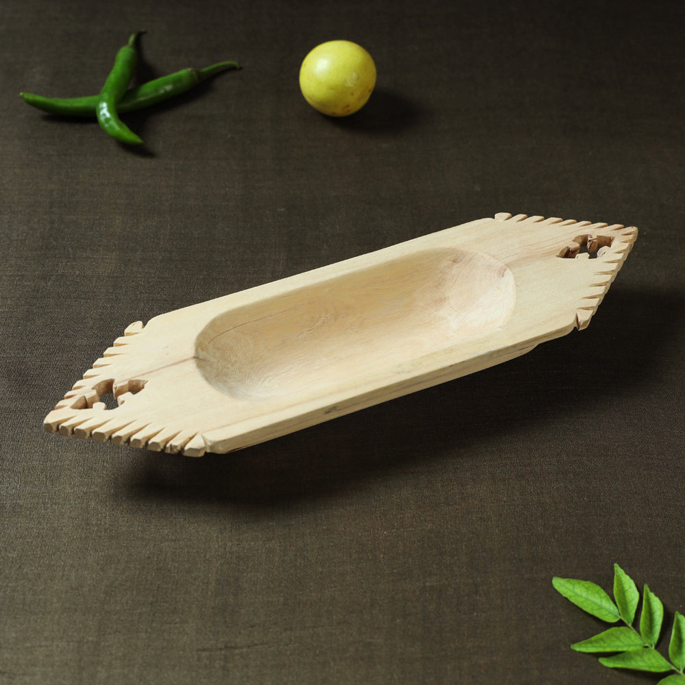 Beige Handmade Udayagiri Wooden Bowl