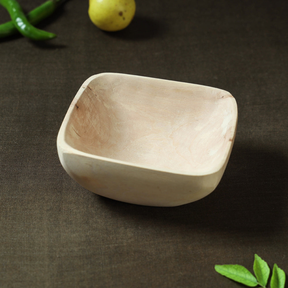 Beige Handmade Udayagiri Wooden Bowl