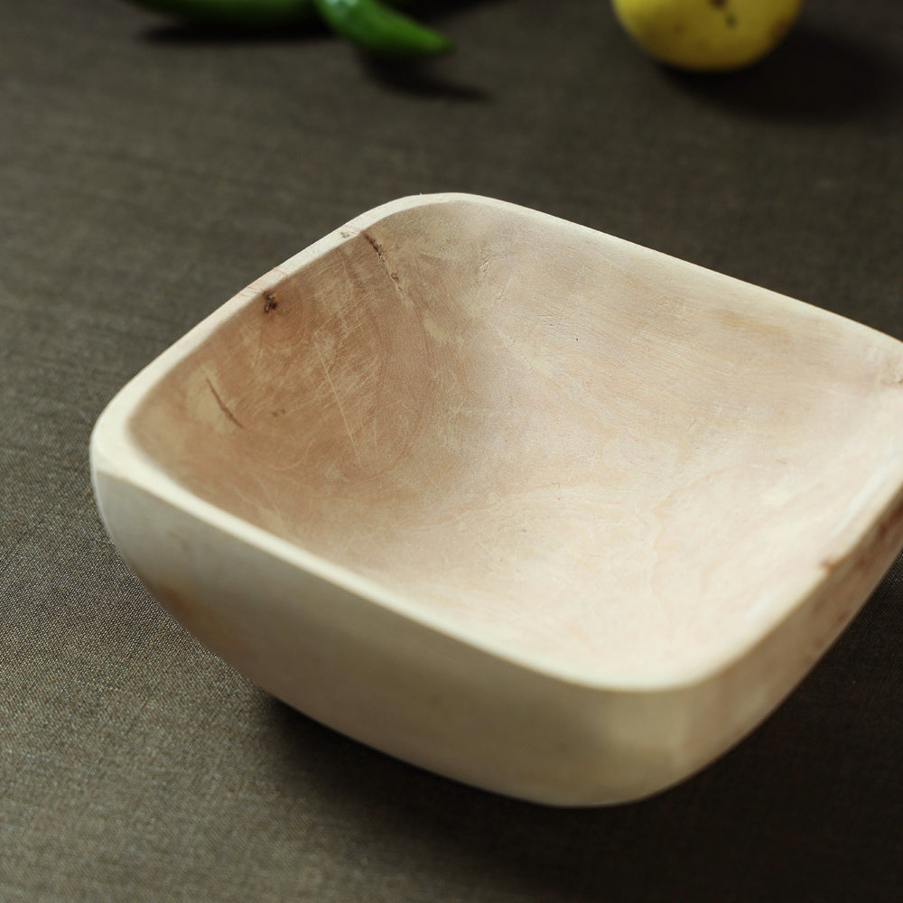 Beige Handmade Udayagiri Wooden Bowl