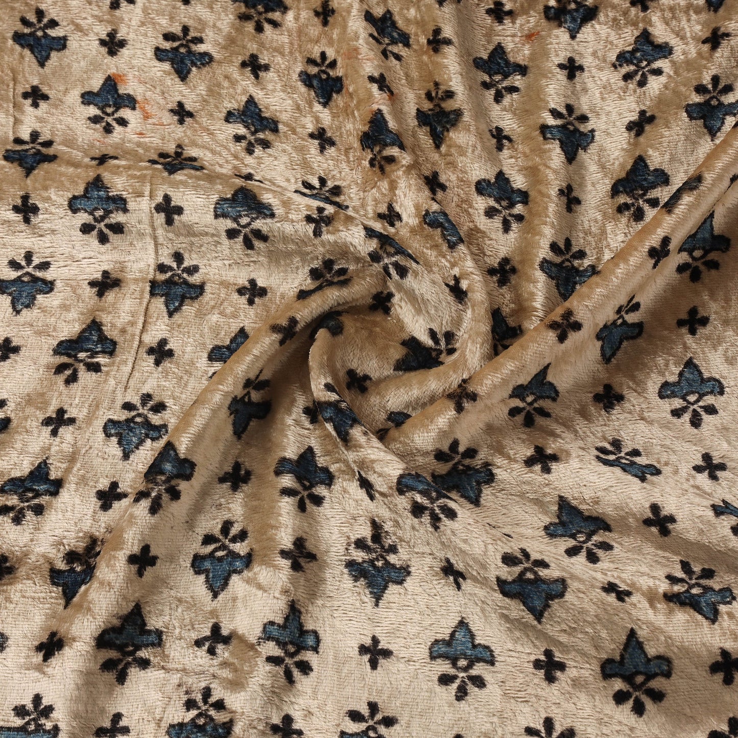 Velvet natural dyed hand fabric 11 - handcrafted
