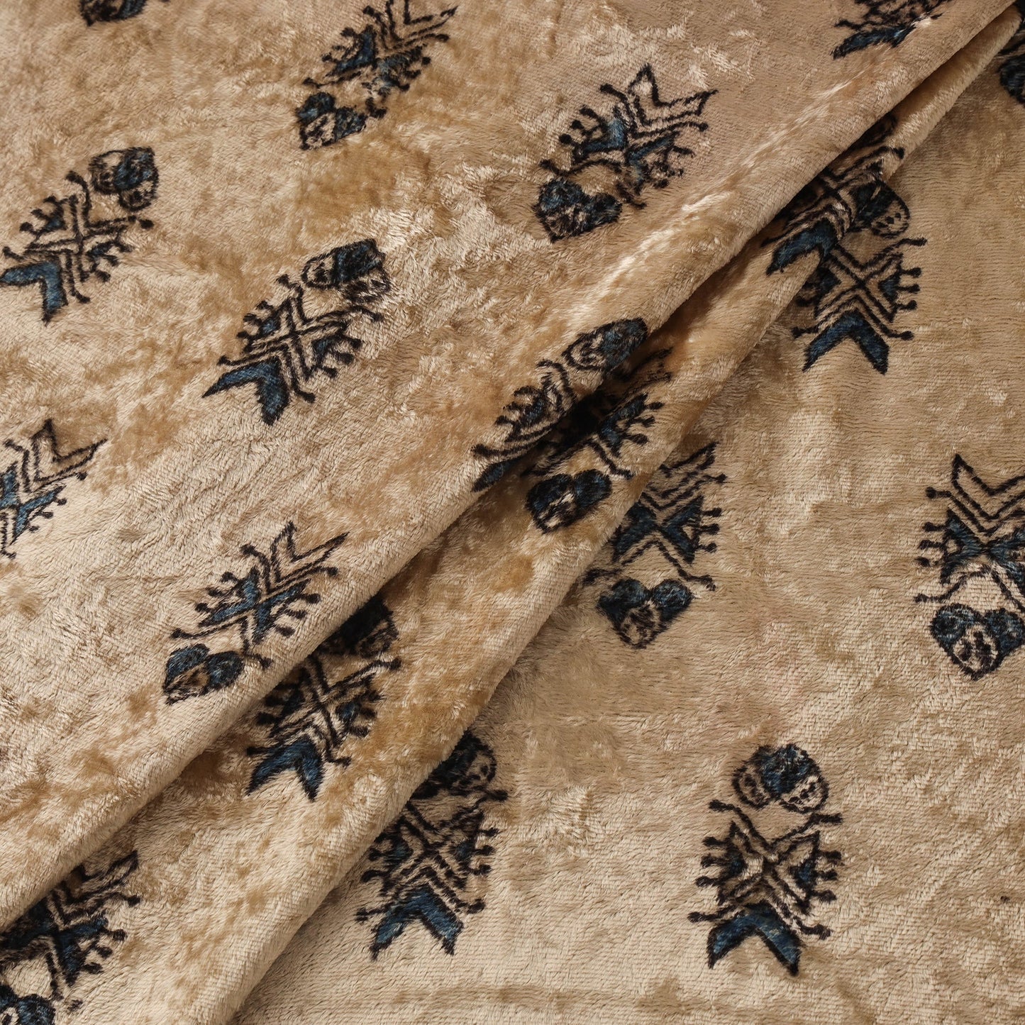 Velvet natural dyed hand fabric 22 - handcrafted