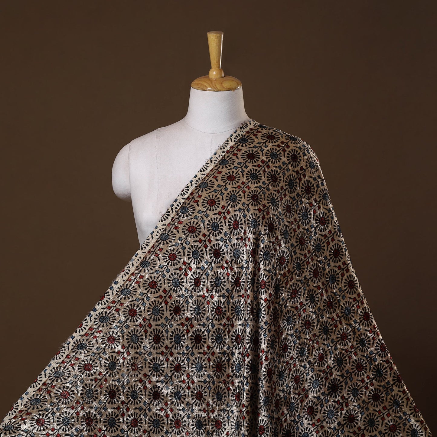 Velvet natural dyed hand fabric 27 - handcrafted