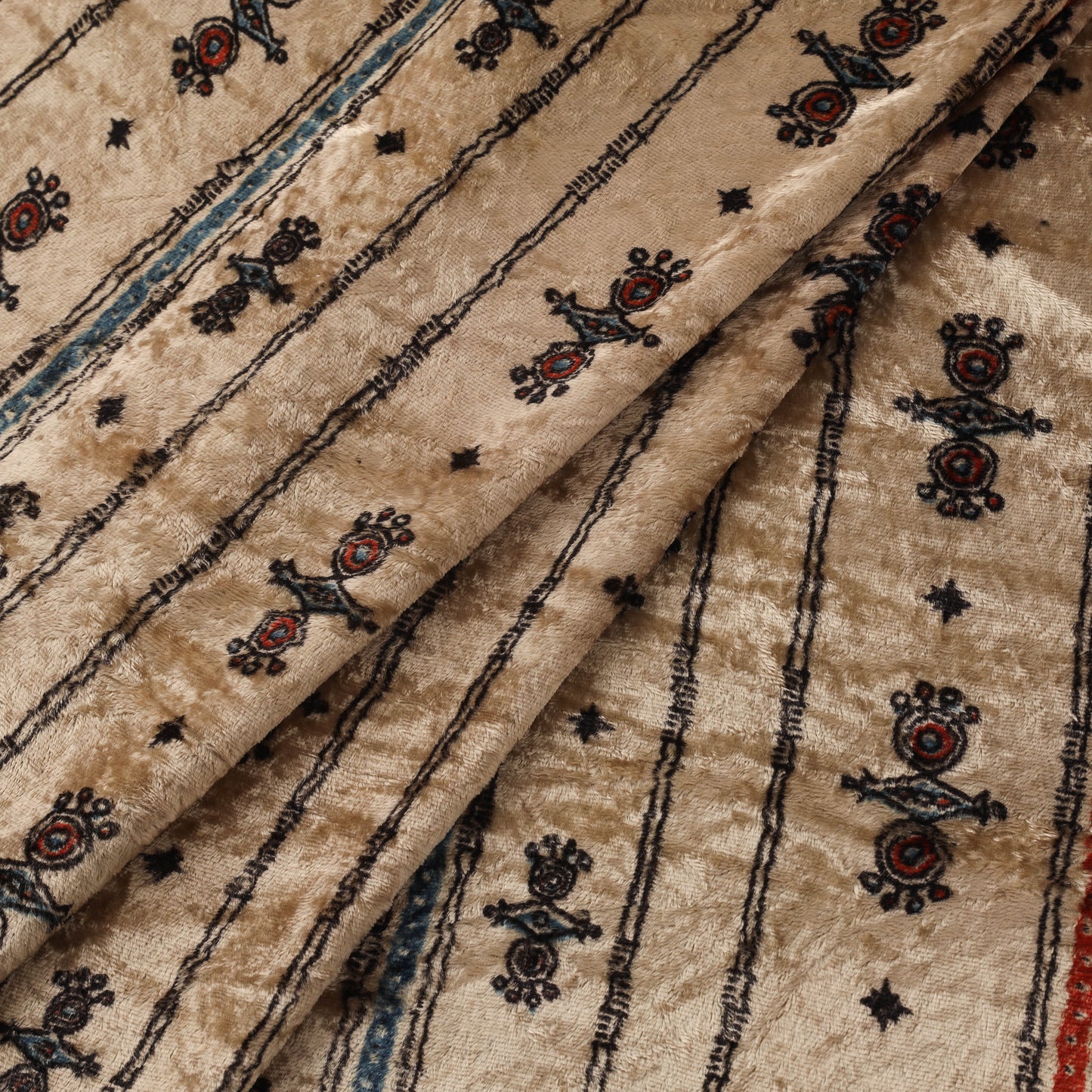 Velvet natural dyed hand fabric 30 - handcrafted