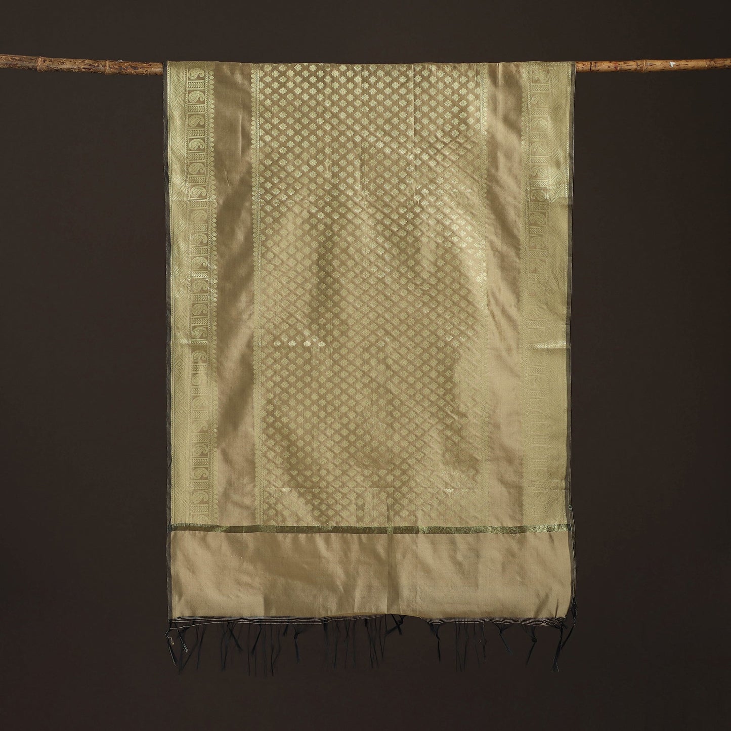 Zari work banarasi silk dupatta 25 - handcrafted