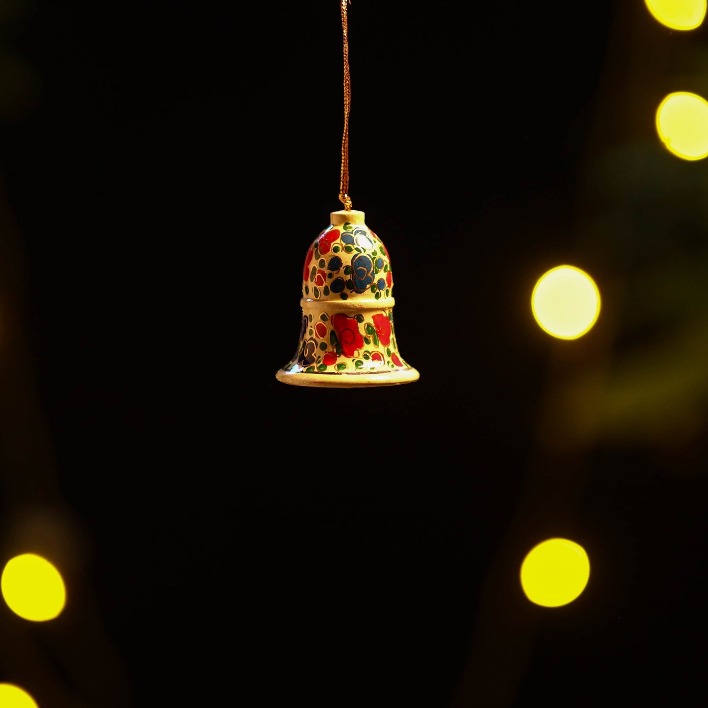 Bell - kashmir handpainted christmas decor ornament 02