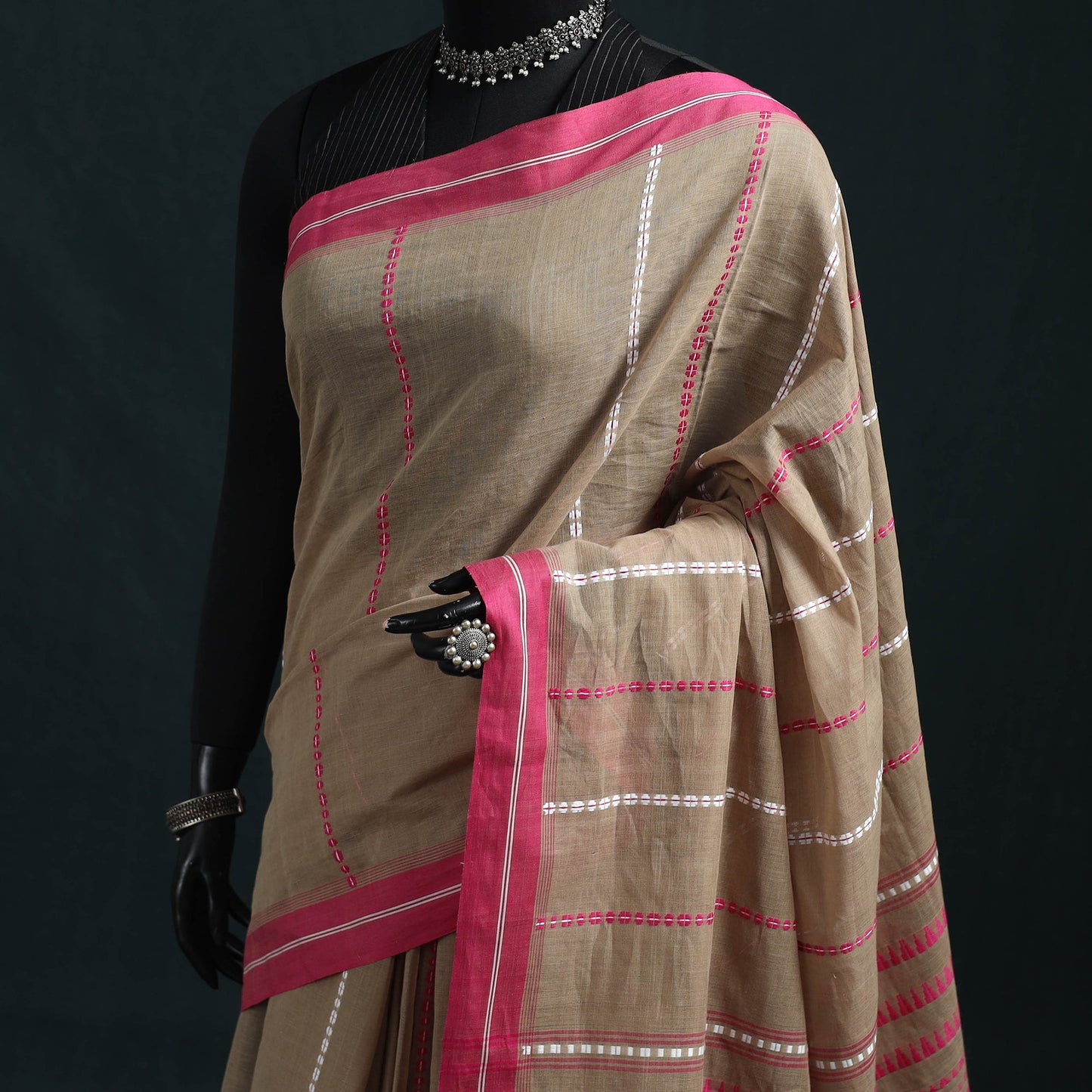 Bengal handwoven cotton begumpuri saree 07 - handcrafted