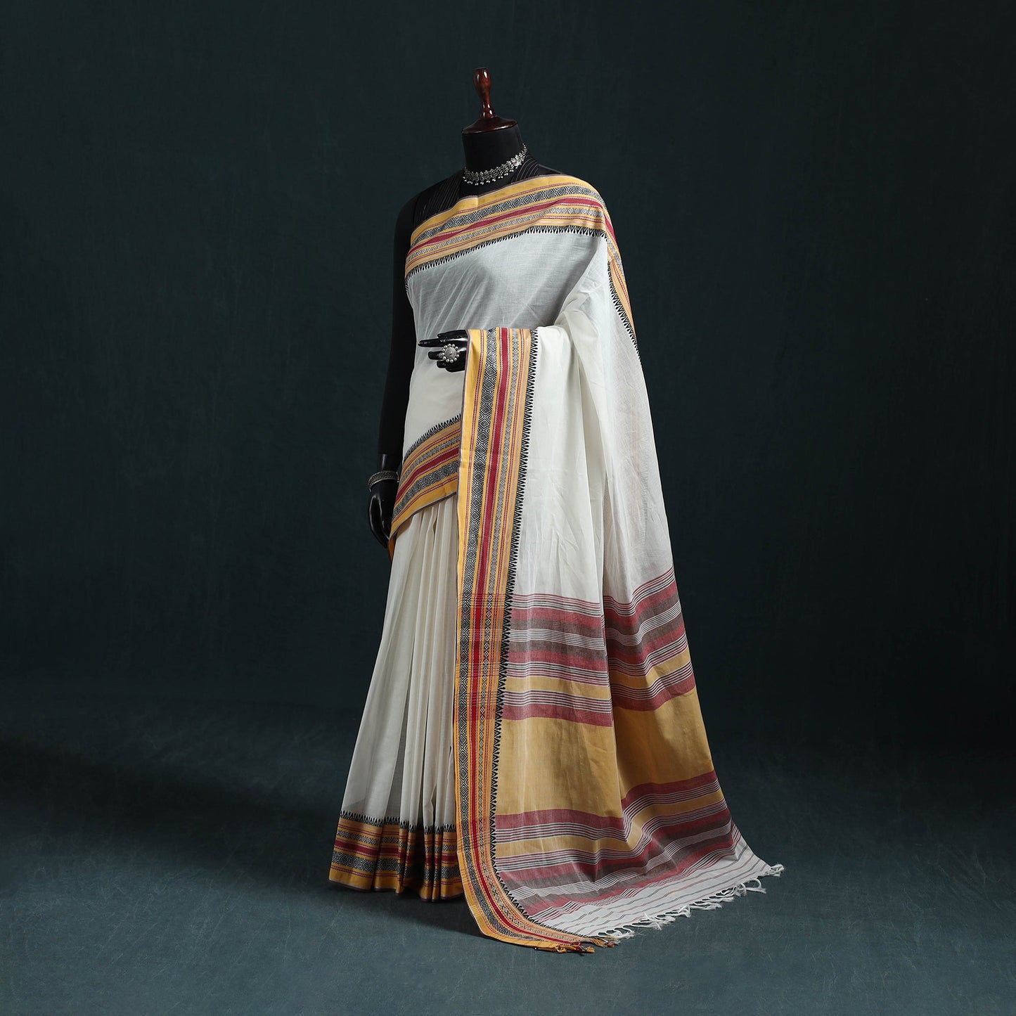 Bengal handwoven cotton begumpuri saree 30 - handcrafted