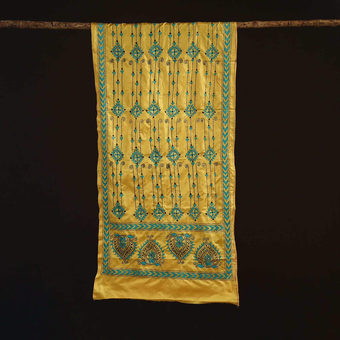 Bengal kantha hand embroidered handloom bangalore silk