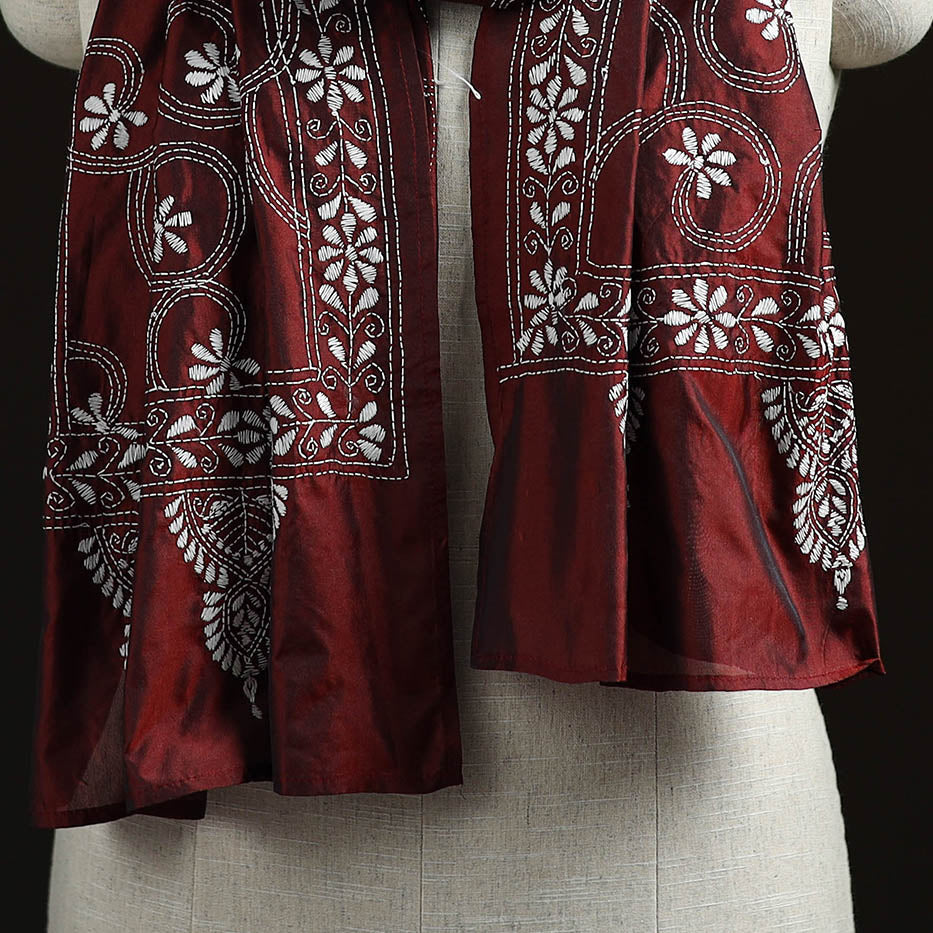 Bengal kantha hand embroidered handloom bangalore silk
