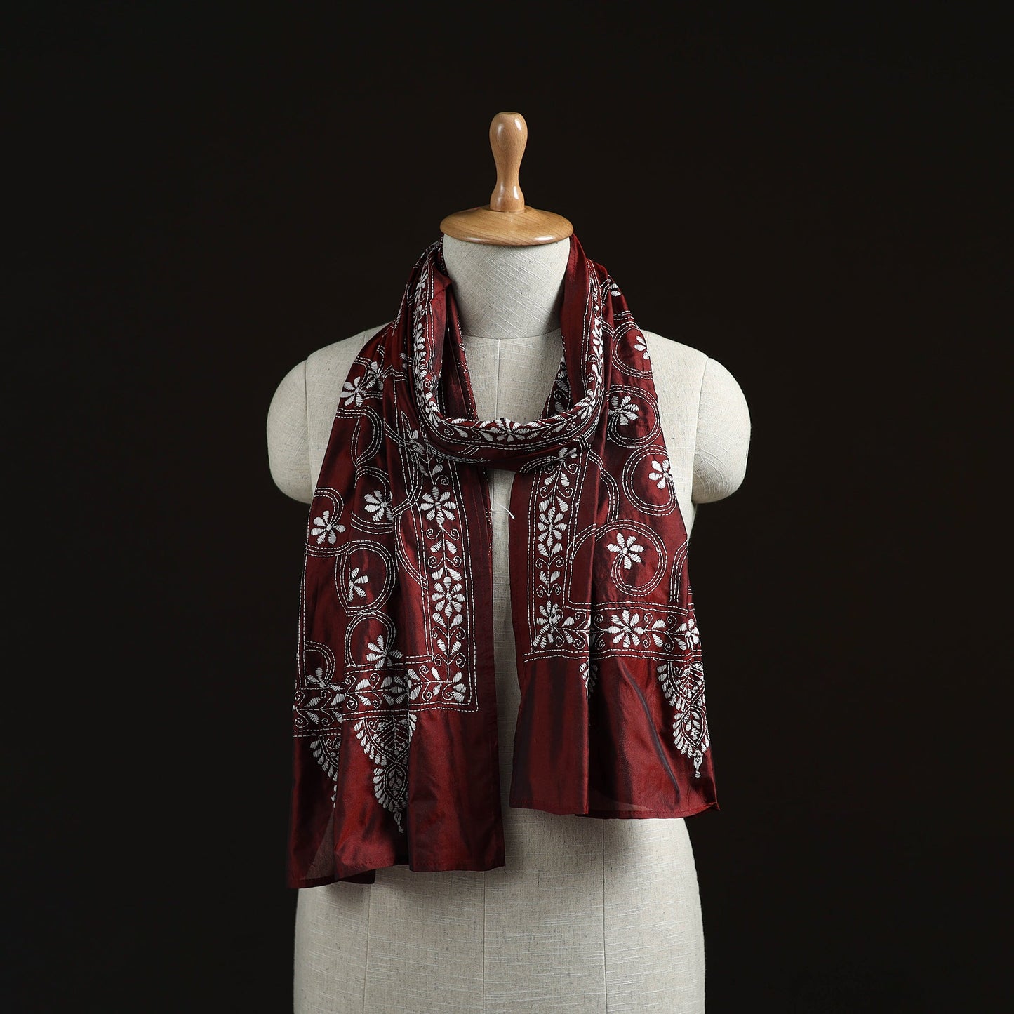 Bengal kantha hand embroidered handloom bangalore silk