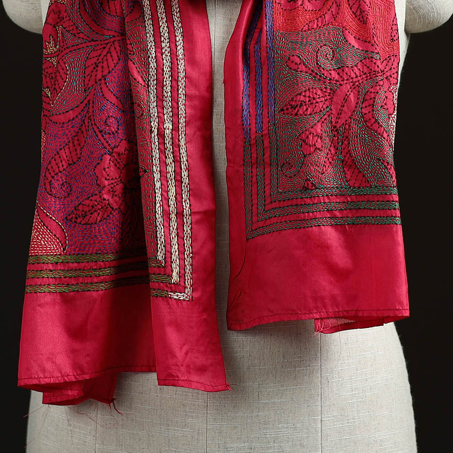 Bengal kantha hand embroidered handloom bangalore silk