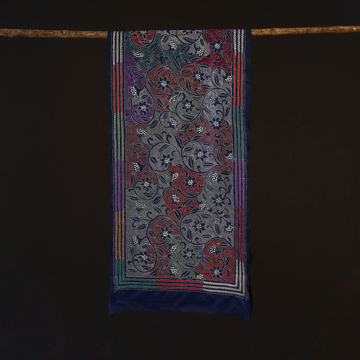 Bengal kantha hand embroidered handloom bangalore silk