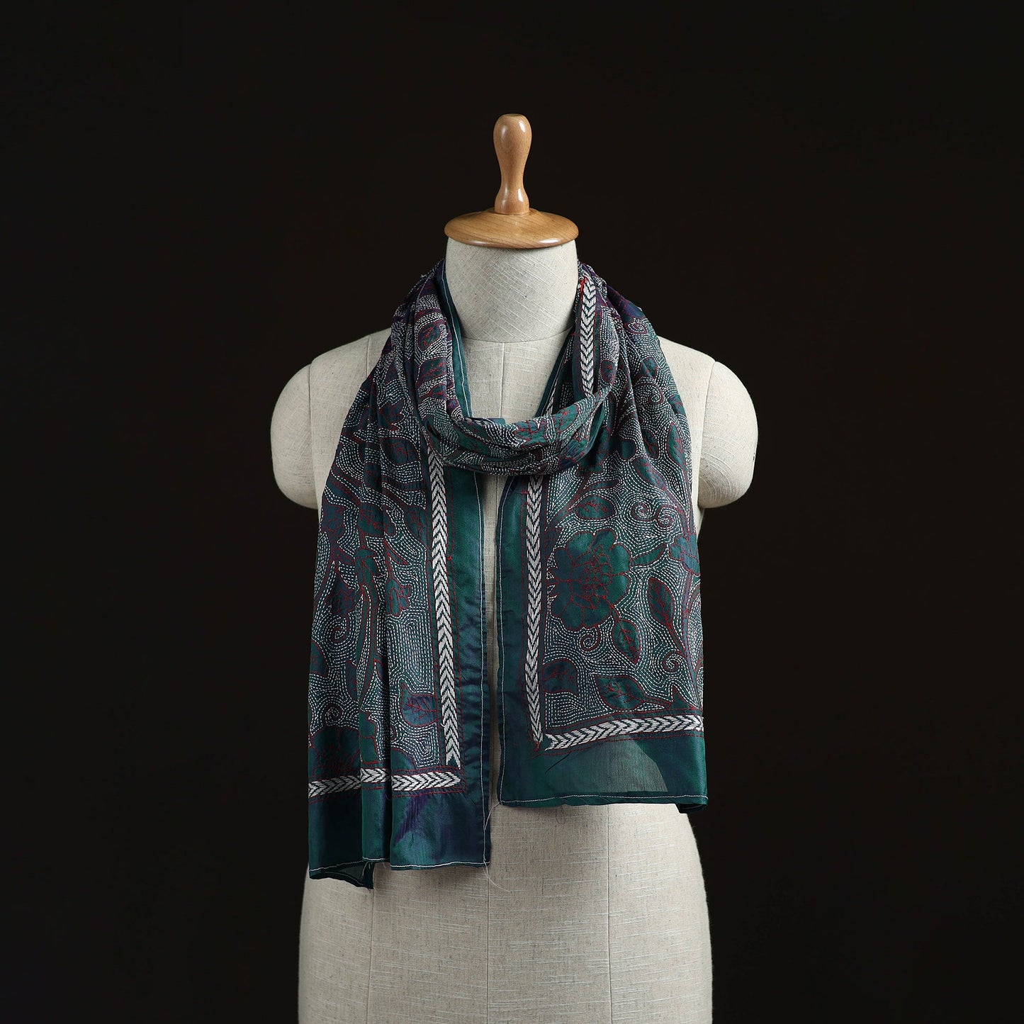 Bengal kantha hand embroidered handloom bangalore silk