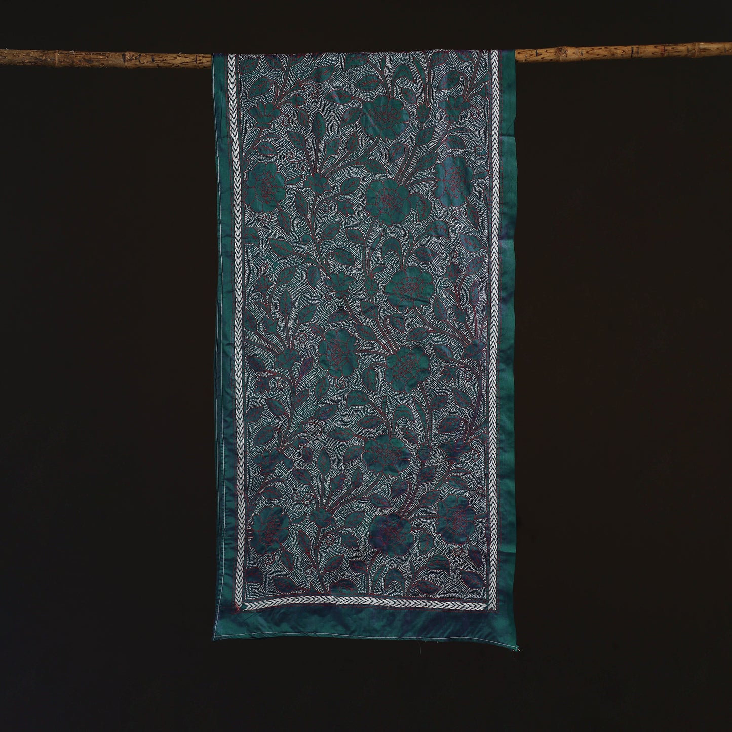 Bengal kantha hand embroidered handloom bangalore silk