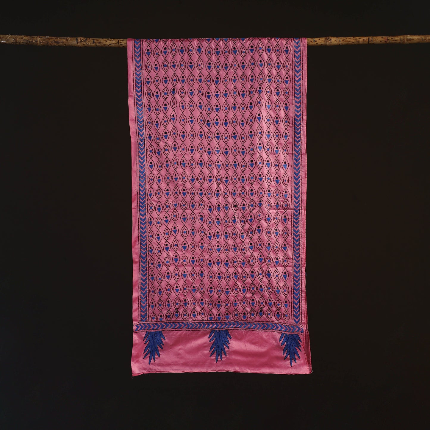 Bengal kantha hand embroidered handloom bangalore silk