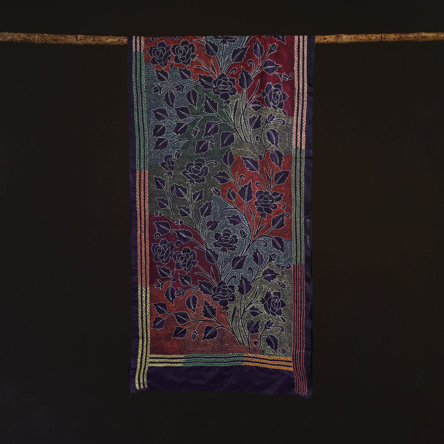 Bengal kantha hand embroidered handloom bangalore silk