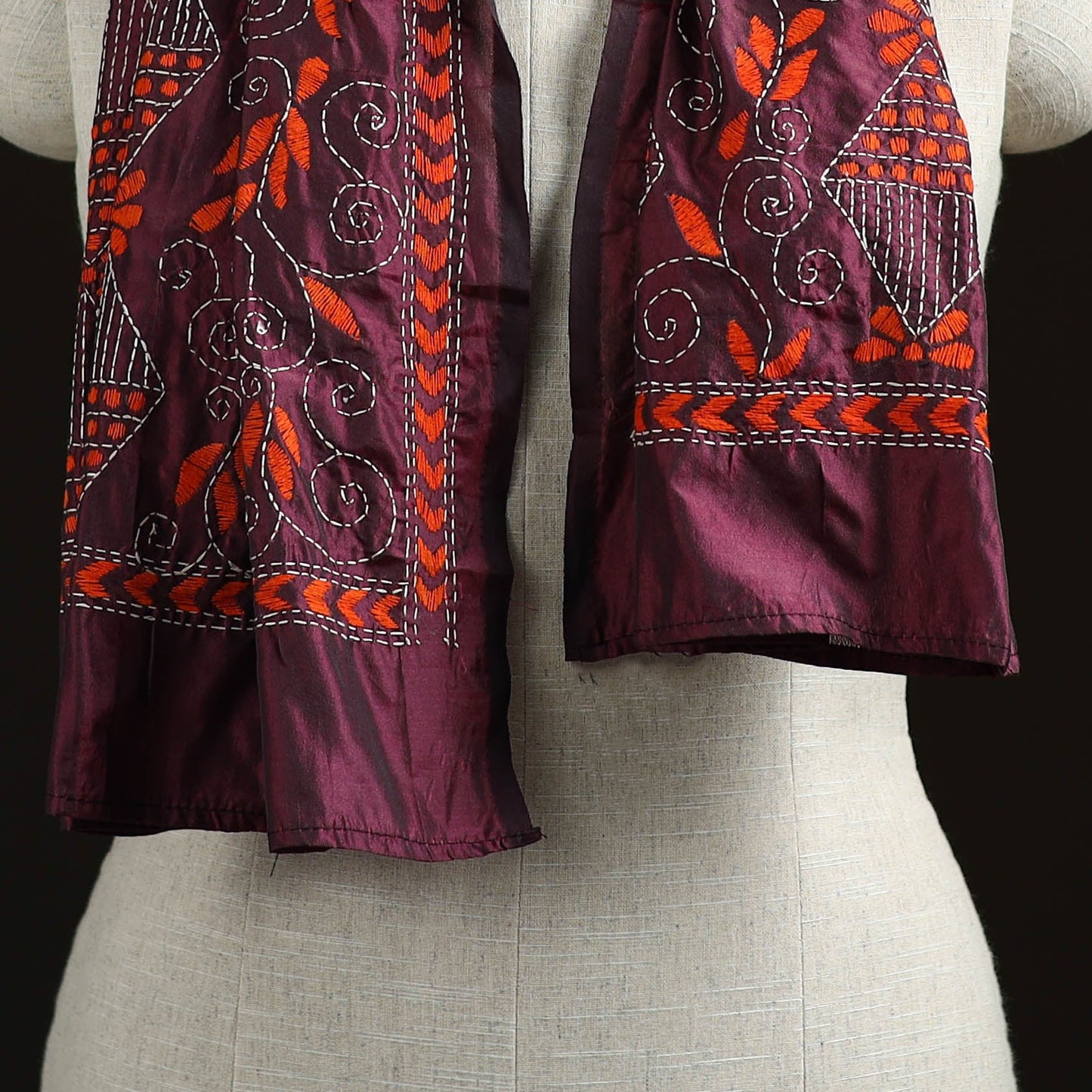Bengal kantha hand embroidered handloom bangalore silk