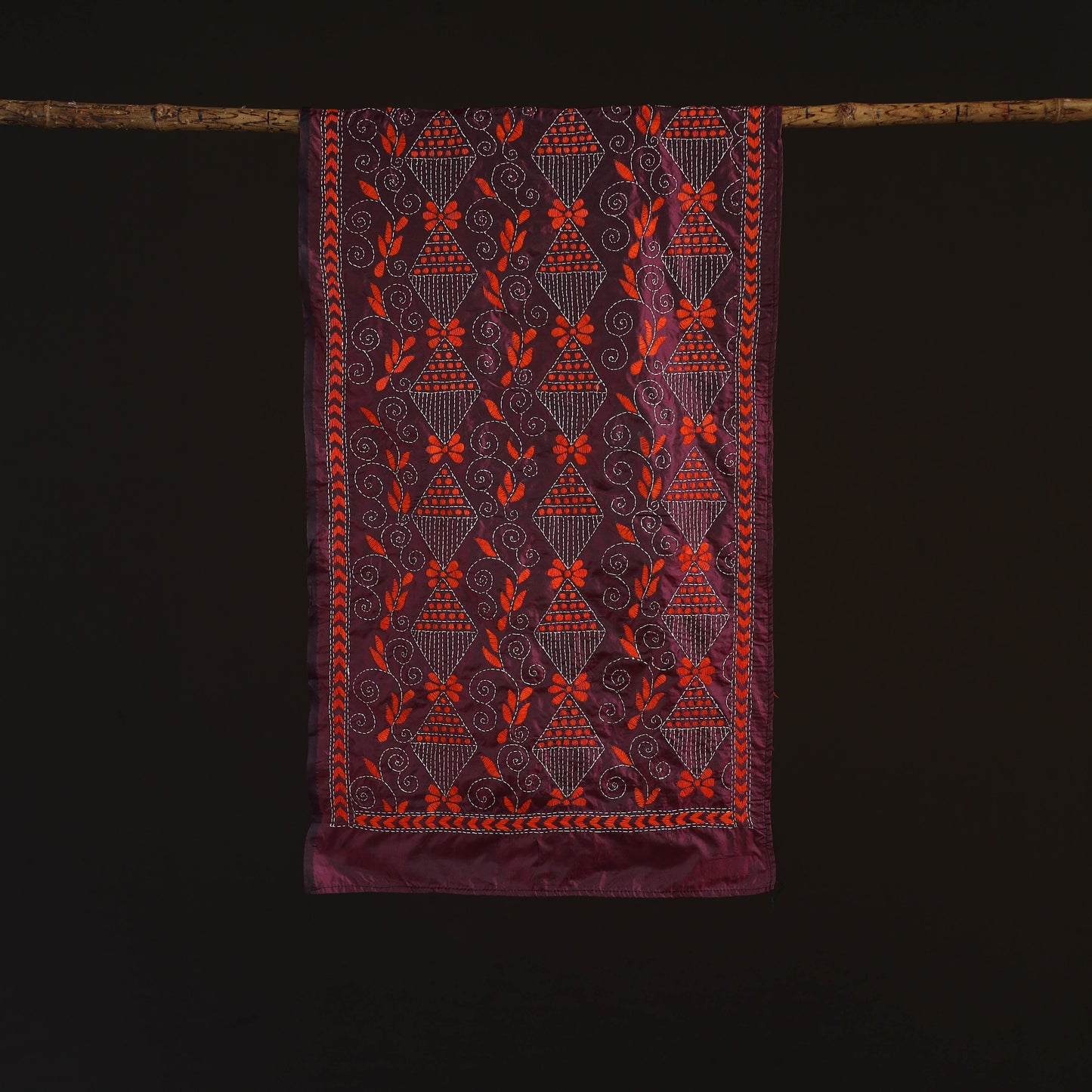 Bengal kantha hand embroidered handloom bangalore silk