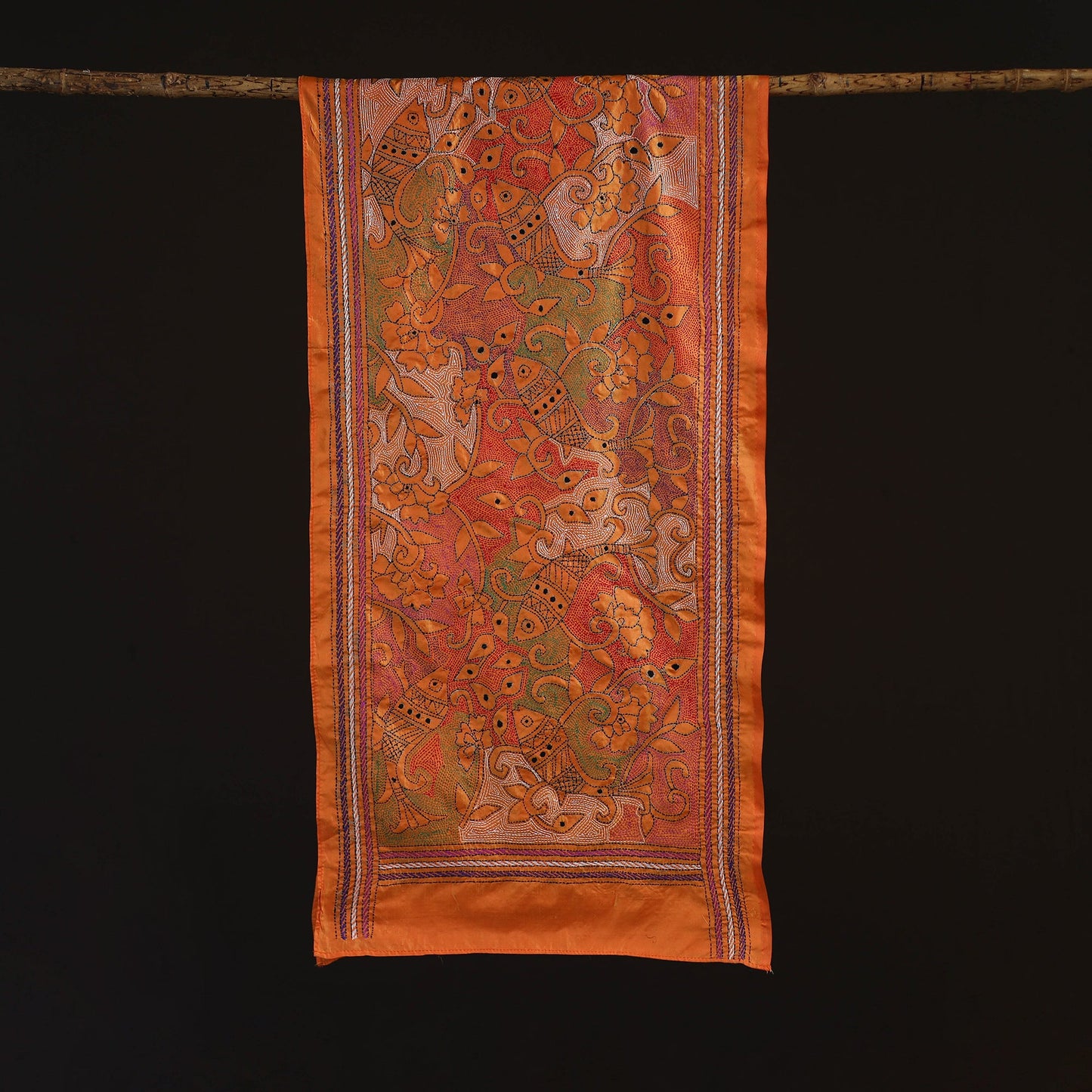 Bengal kantha hand embroidered handloom bangalore silk