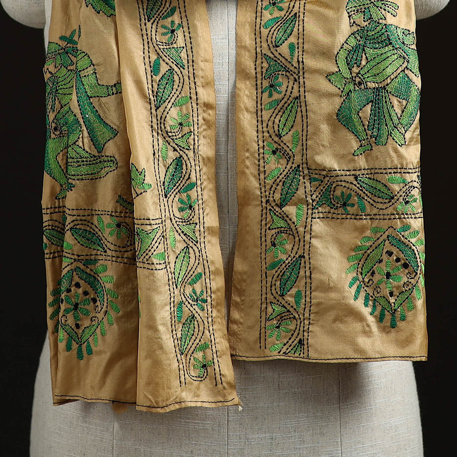Bengal kantha hand embroidered handloom bangalore silk