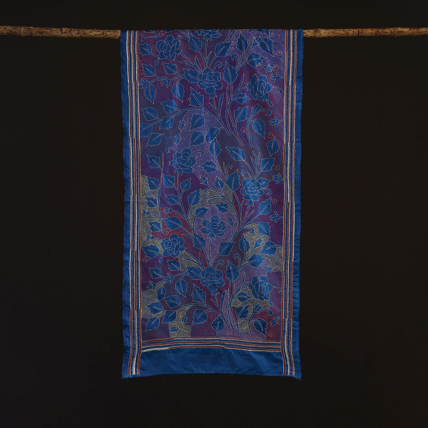 Bengal kantha hand embroidered handloom bangalore silk