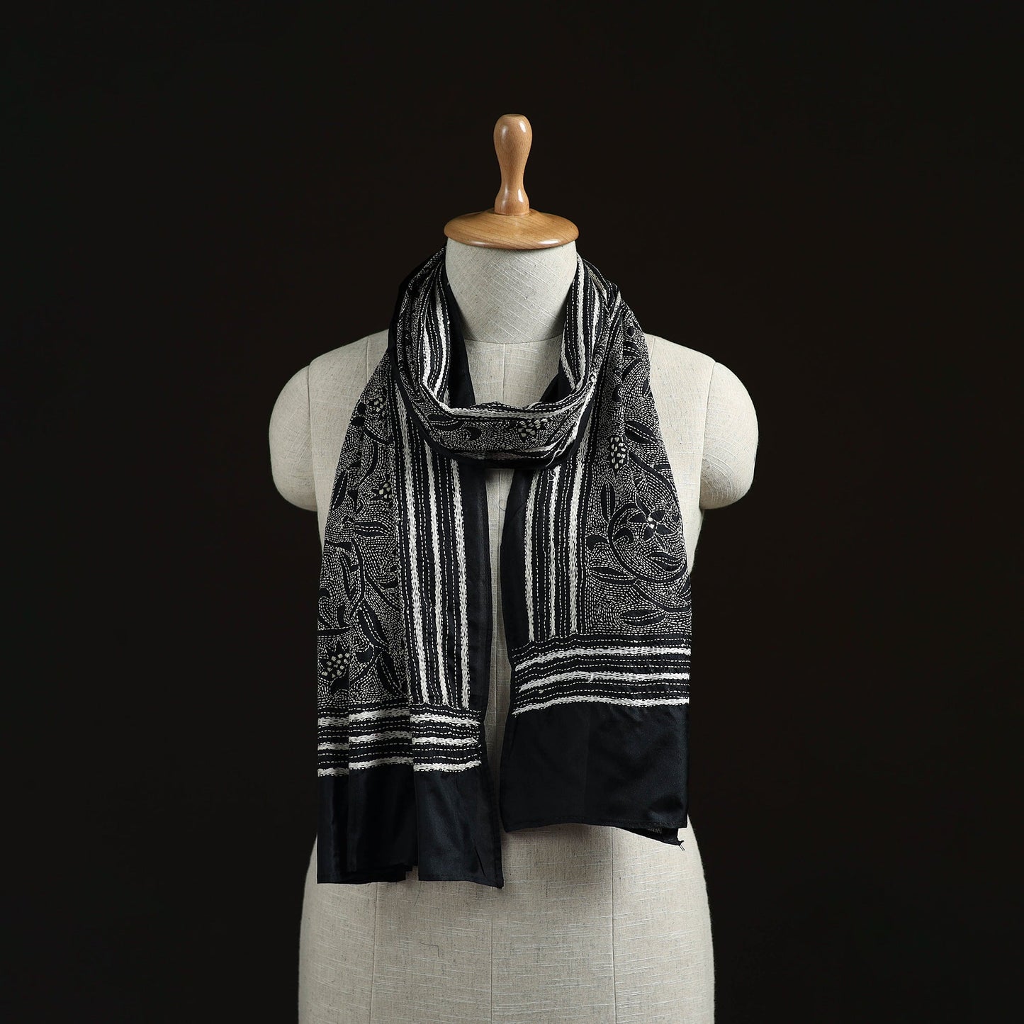 Bengal kantha hand embroidered handloom bangalore silk