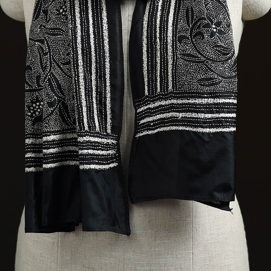 Bengal kantha hand embroidered handloom bangalore silk