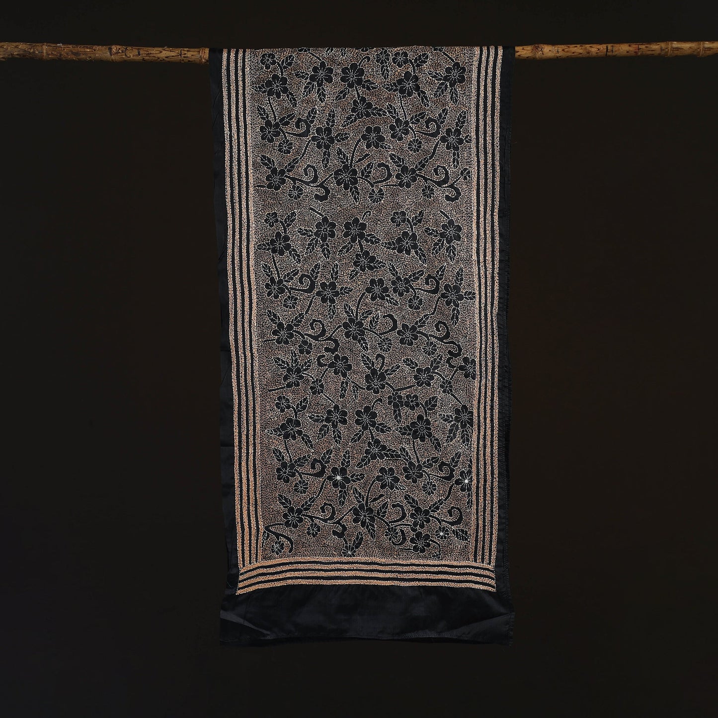 Bengal kantha hand embroidered handloom bangalore silk
