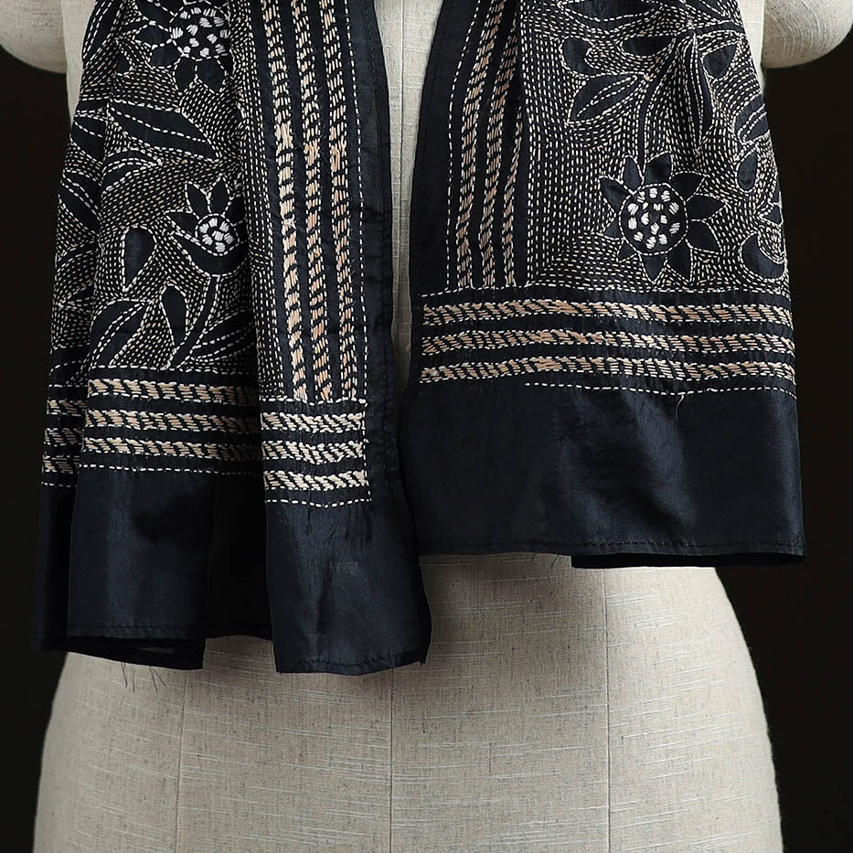 Bengal kantha hand embroidered handloom bangalore silk