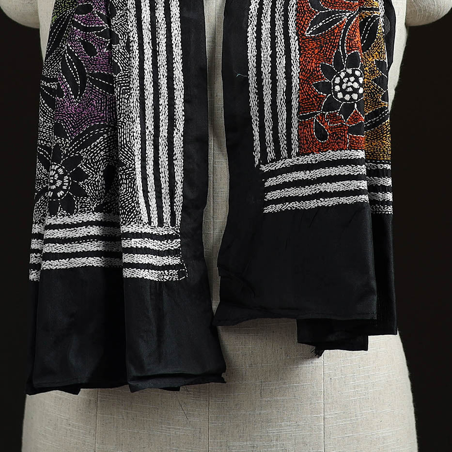 Bengal kantha hand embroidered handloom bangalore silk