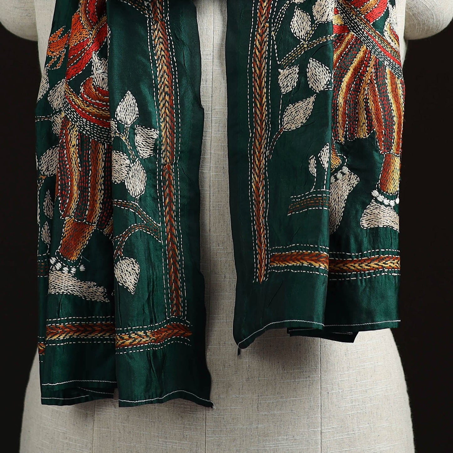 Bengal kantha hand embroidered handloom bangalore silk