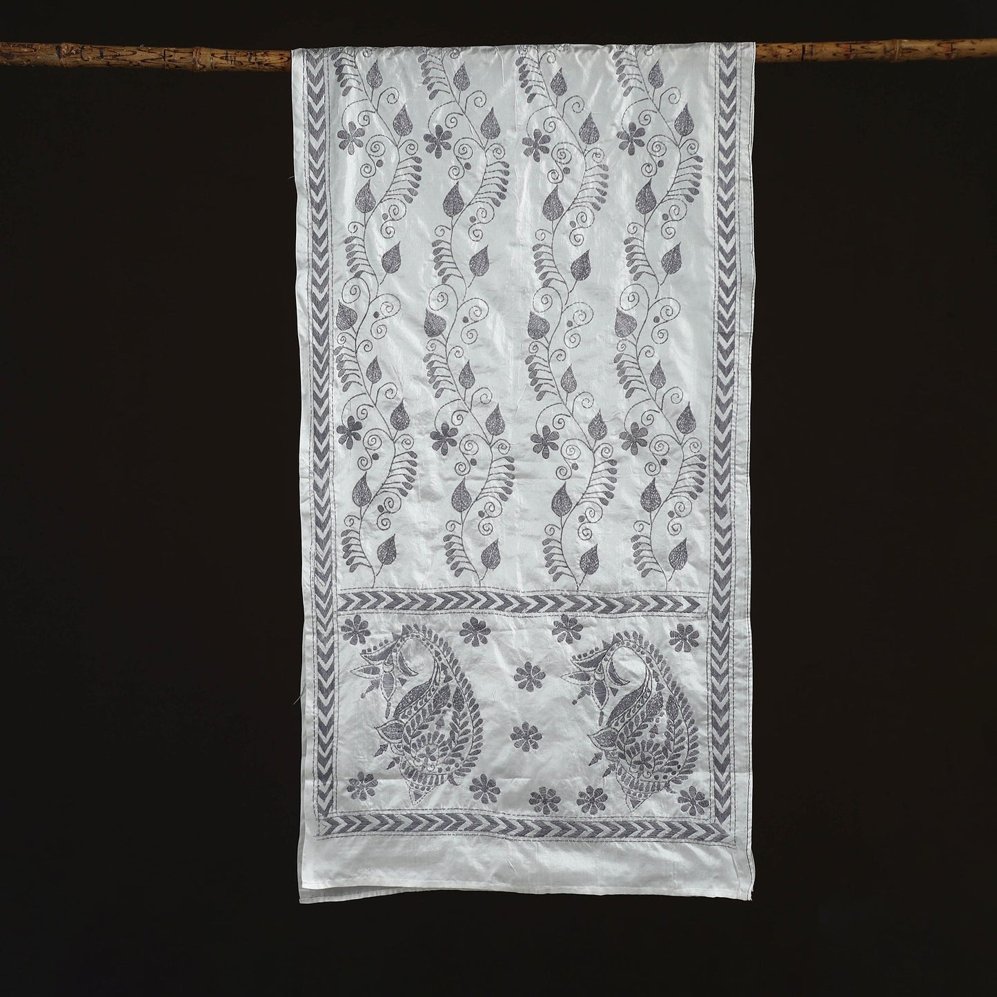 Bengal kantha hand embroidered handloom bangalore silk