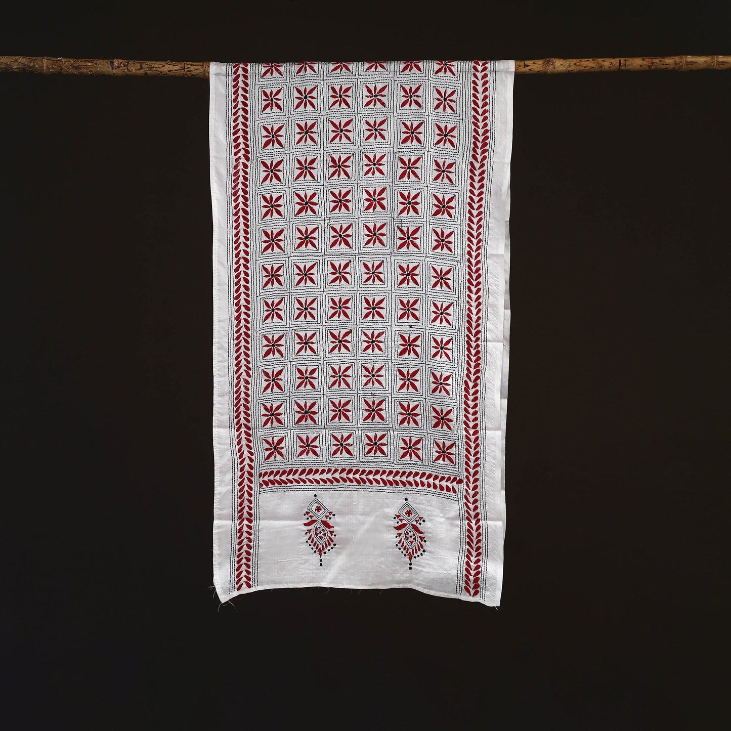 Bengal kantha hand embroidered handloom bangalore silk