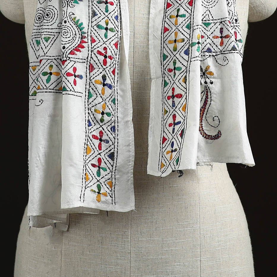 Bengal kantha hand embroidered handloom bangalore silk