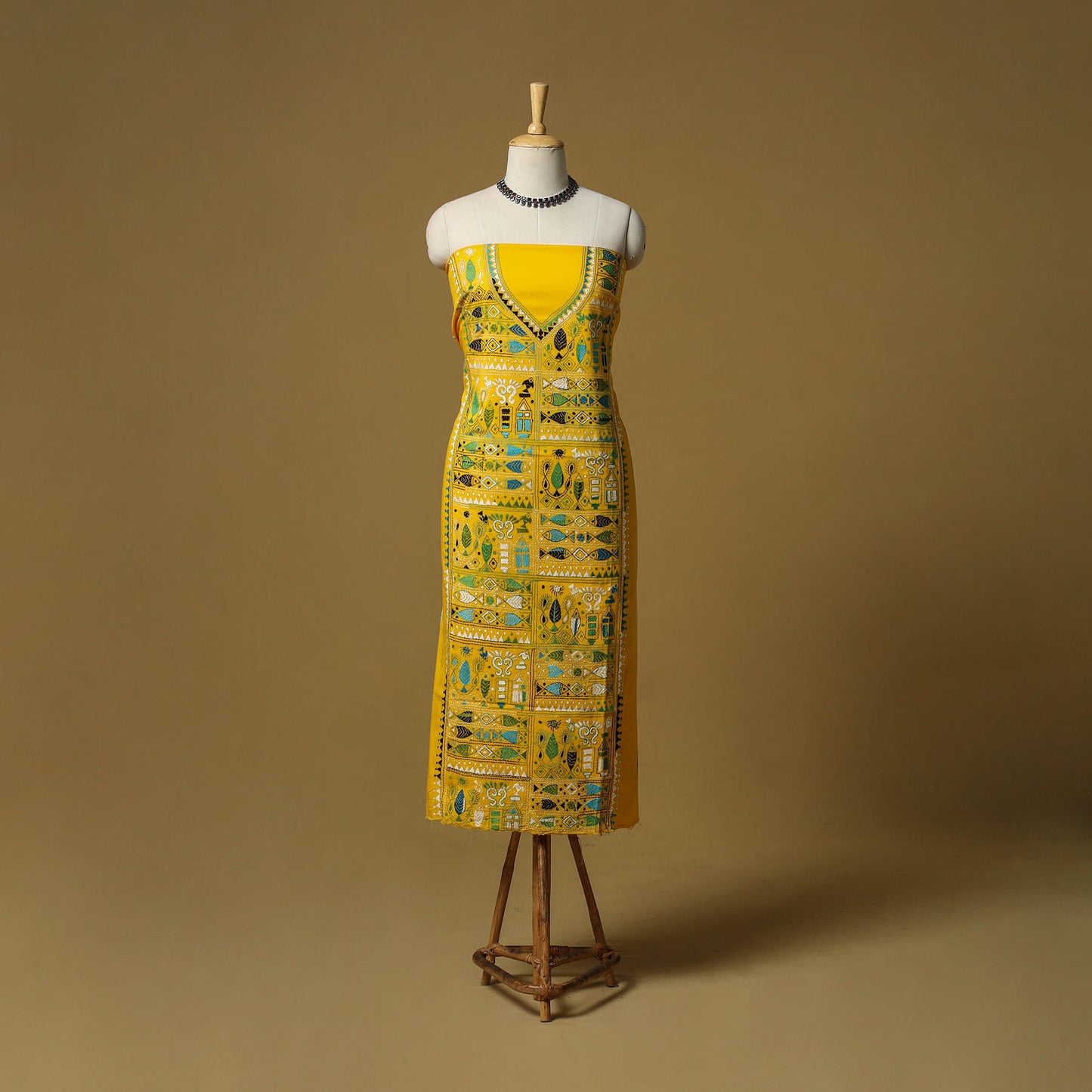 Bengal kantha hand embroidered unstitched kurta material